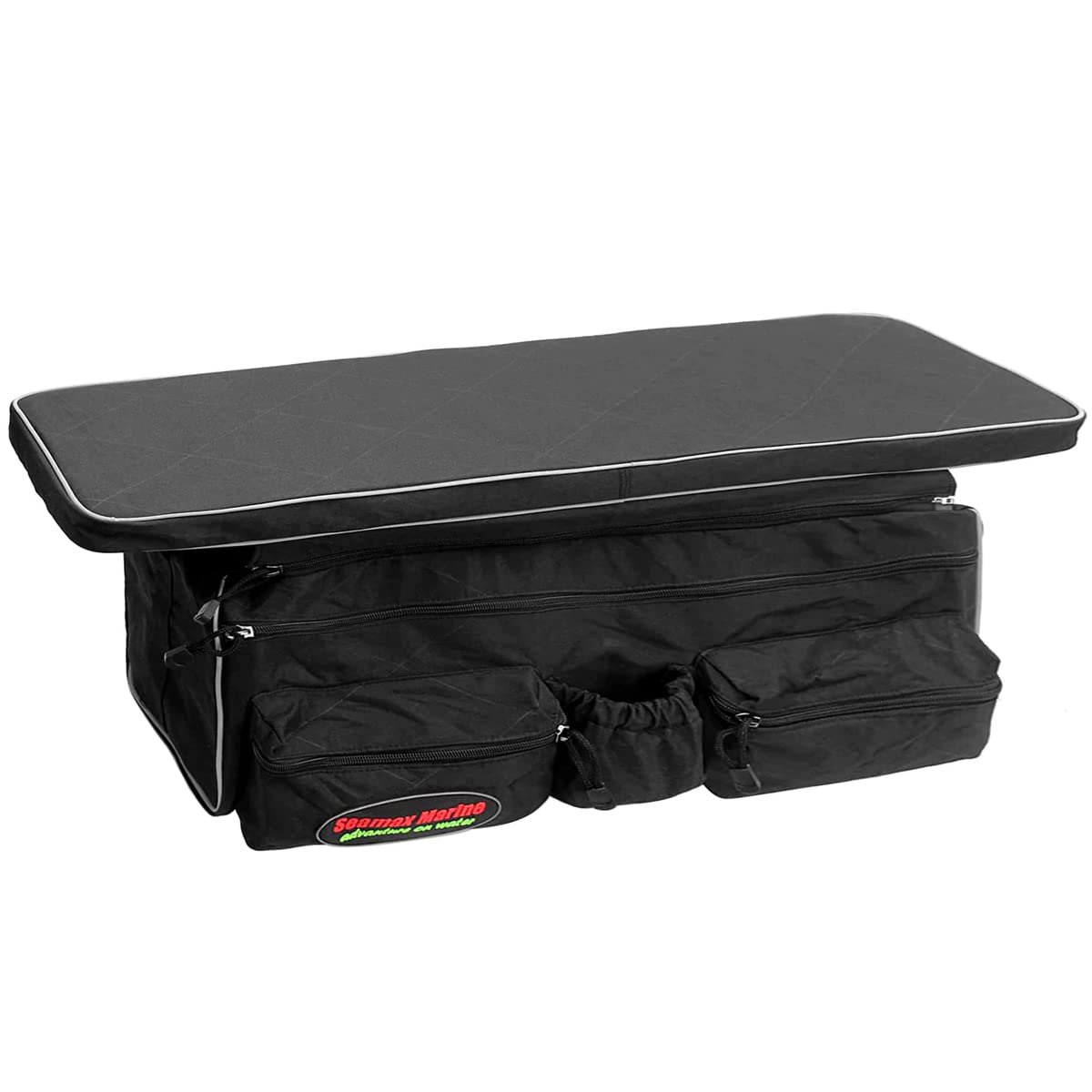 Seamax Sunlitec Inflatable Boat Seat Cushion with Detachable Storage Bag - Waterproof Bench Cushion for Boats, Kayaks & Paddleboards - Includes Reflective Safety Line for Enhanced Visibility
