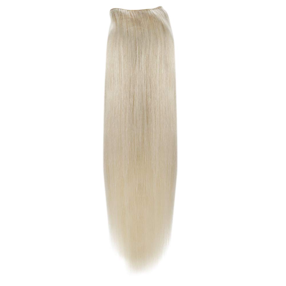 Full Shine U-Part Human Hair Wig - 18Inch Straight Platinum Blonde Real Human Hair U-Shape Wig (150Grams) for Women - Perfect for Daily Wear, Parties & Special Occasions