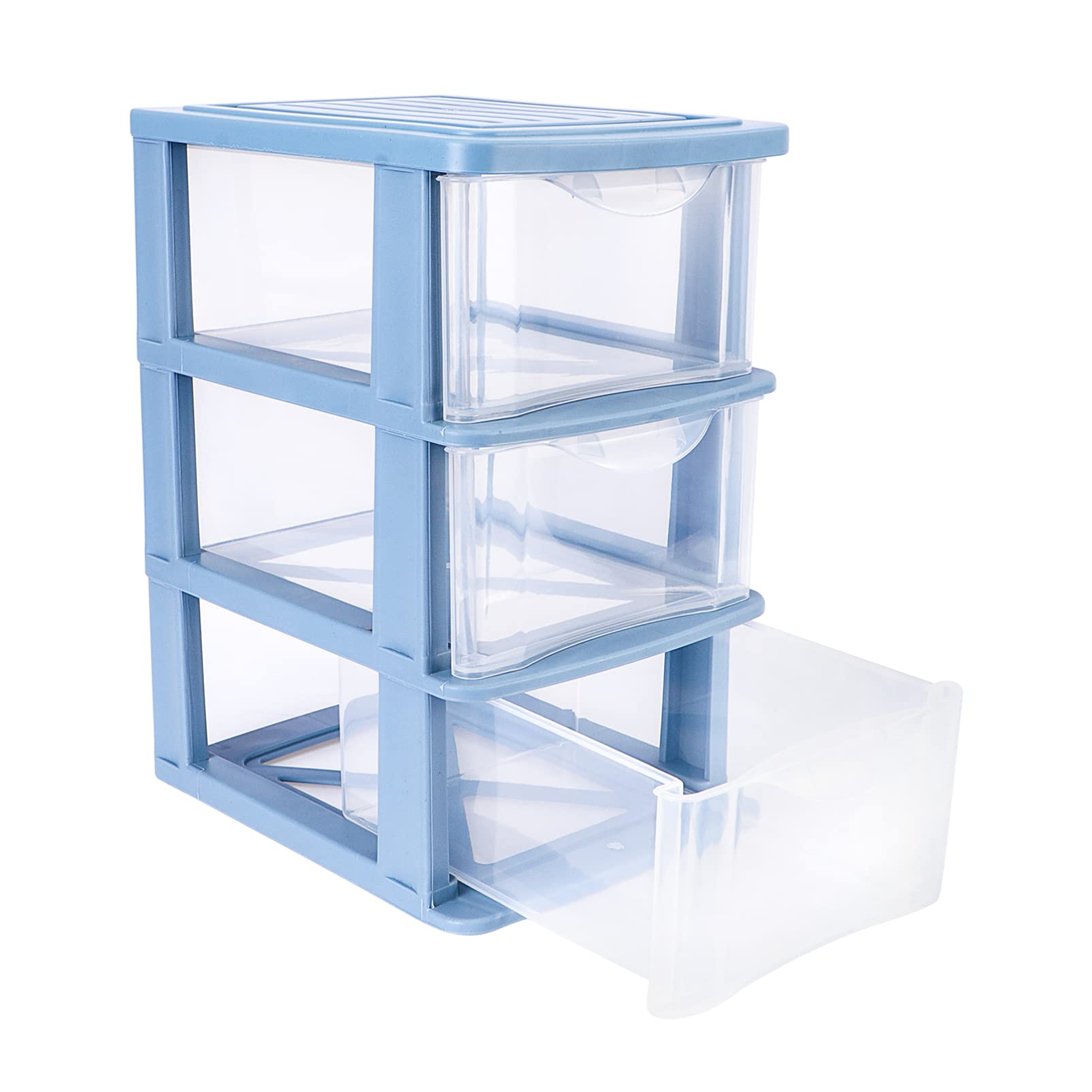 DOITOOL 3-Tier Plastic Drawer Organizer - 6.9 x 6.9 x 9 Inch Storage Cube for Office Supplies, Makeup & Accessories | Space-Saving Desktop Organizer for Home, Office, Vanity & Bathroom Organization