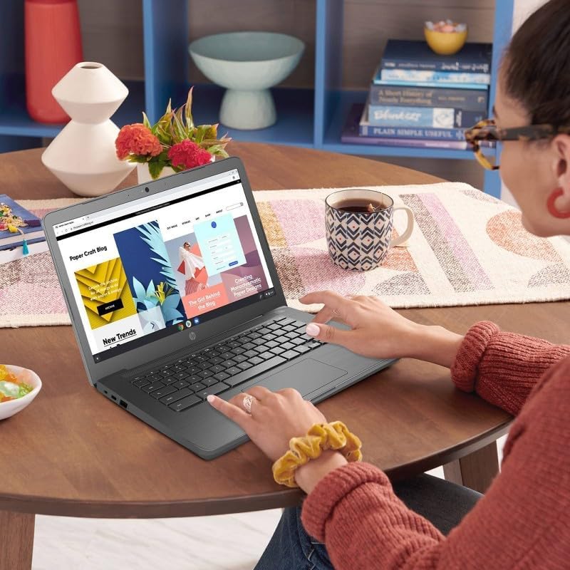 HP Chromebook 14-inch HD Laptop - AMD A4-9120C Processor, 4GB RAM, 32GB eMMC Storage, Radeon R4 Graphics - Lightweight Chrome OS Laptop for Students, Remote Work & Home Use (Renewed, Chalkboard Gray)
