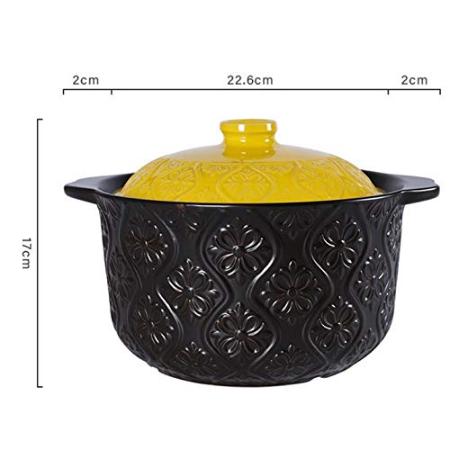 Premium Ceramic Casserole Soup Pot - 3QT Kitchen Cookware for Baking, Stewing & Serving | Durable Ceramic Tableware for Home, Office & Dinner Parties | Ideal for Soups, Stews, Casseroles & Family Meals