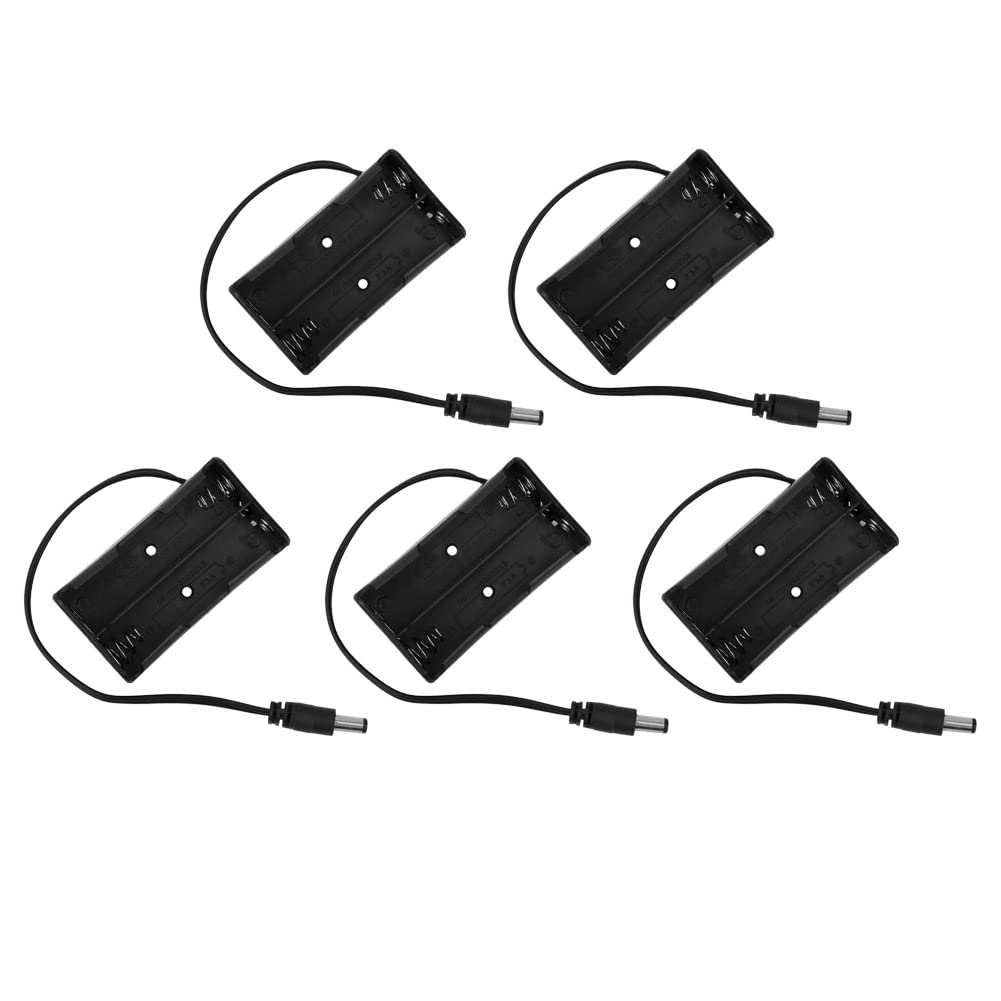 Gaeirt 18650 Battery Case - 5Pcs DIY Rechargeable Power Supply Kit with DC 5.5x2.1mm Plug | Easy to Install & Durable | Perfect for DIY Electronics, Solar Projects & Emergency Power Backup
