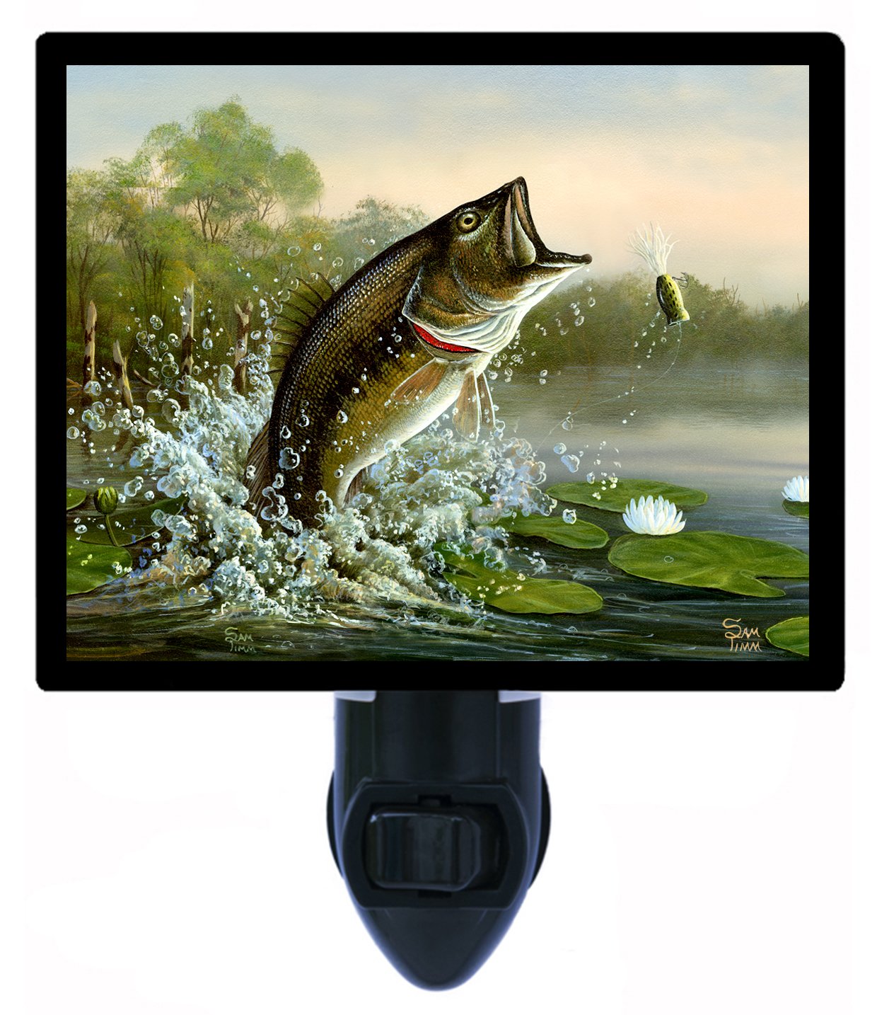 LED Night Light for Fishing - Largemouth Bass & Sea Life Design | Perfect for Bedroom, Nursery, or Outdoor Camping