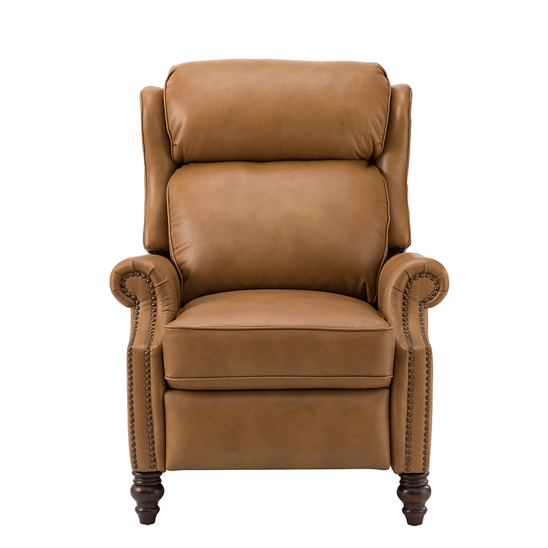 Lucina Genuine Leather Manual Recliner Chair - Handcrafted Premium Leather Living Room Furniture for Relaxation & Comfort - Perfect for Home Theater, Reading Nook, and Office Lounge