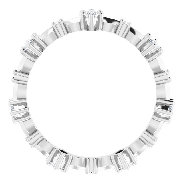 0.91 Carat Marquise & Round Diamond Eternity Band Wedding Ring - Perfect for Engagement, Anniversary & Bridal Jewelry Gifts