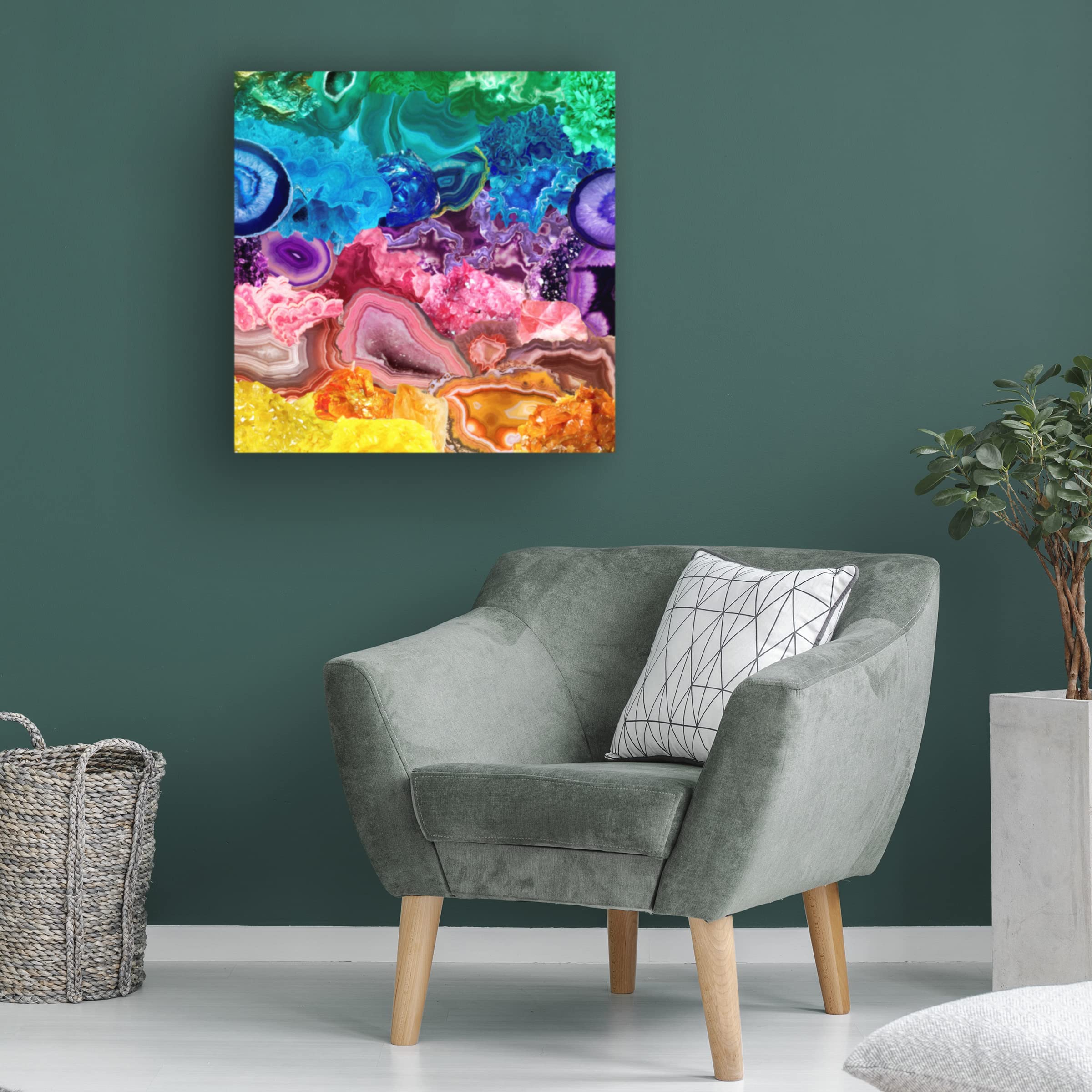 Rainbow Crystals & Geodes Canvas Art - Wall Decor for Living Room