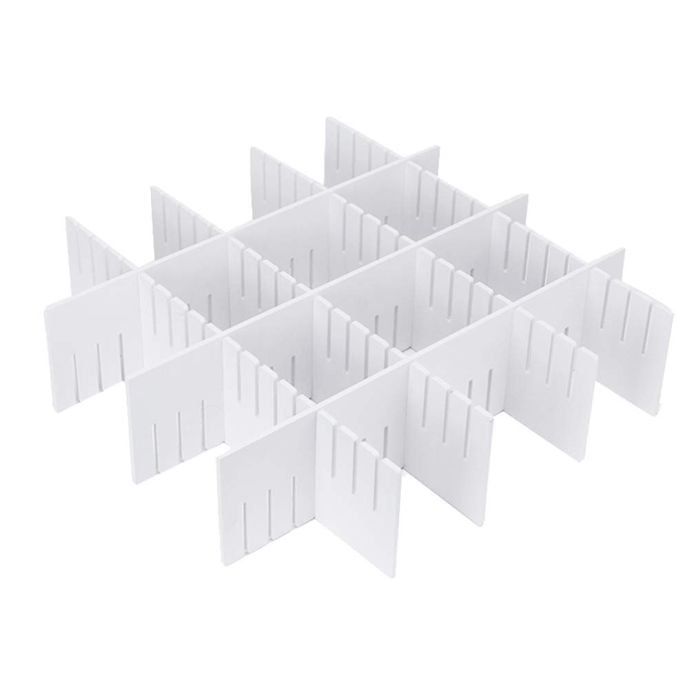 Cabilock 5-Piece Storage Drawer Organizer Set - White Dresser Drawer Divider for Clothes, Makeup, Belts & Accessories | Perfect for Bedroom Closet, Office Desk & Vanity Organization