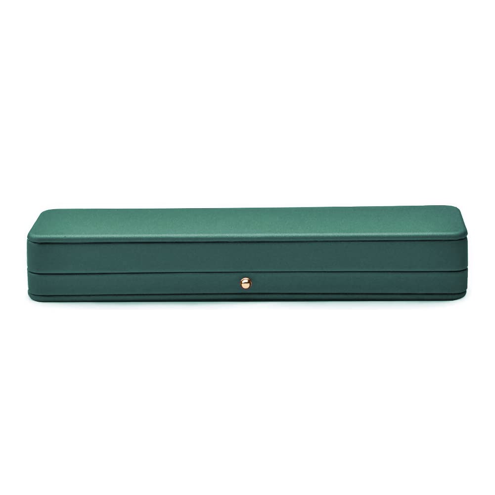 Luxury Green Leather Jewelry Box with Velvet Interior - Long Chain Bracelet Necklace Watch Storage Case for Wedding, Engagement, Proposal, Birthday & Anniversary - Perfect Jewelry Display & Gift Box for Special Occasions