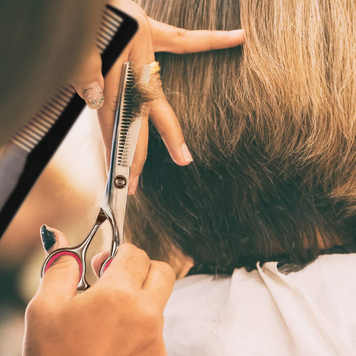 Professional Hair Cutting Scissors for Barbers & Stylists - FCYSY Barber Shears with Comb for Men & Women | Precision Hairdressing, Beard Trimming & Styling at Home or Salon