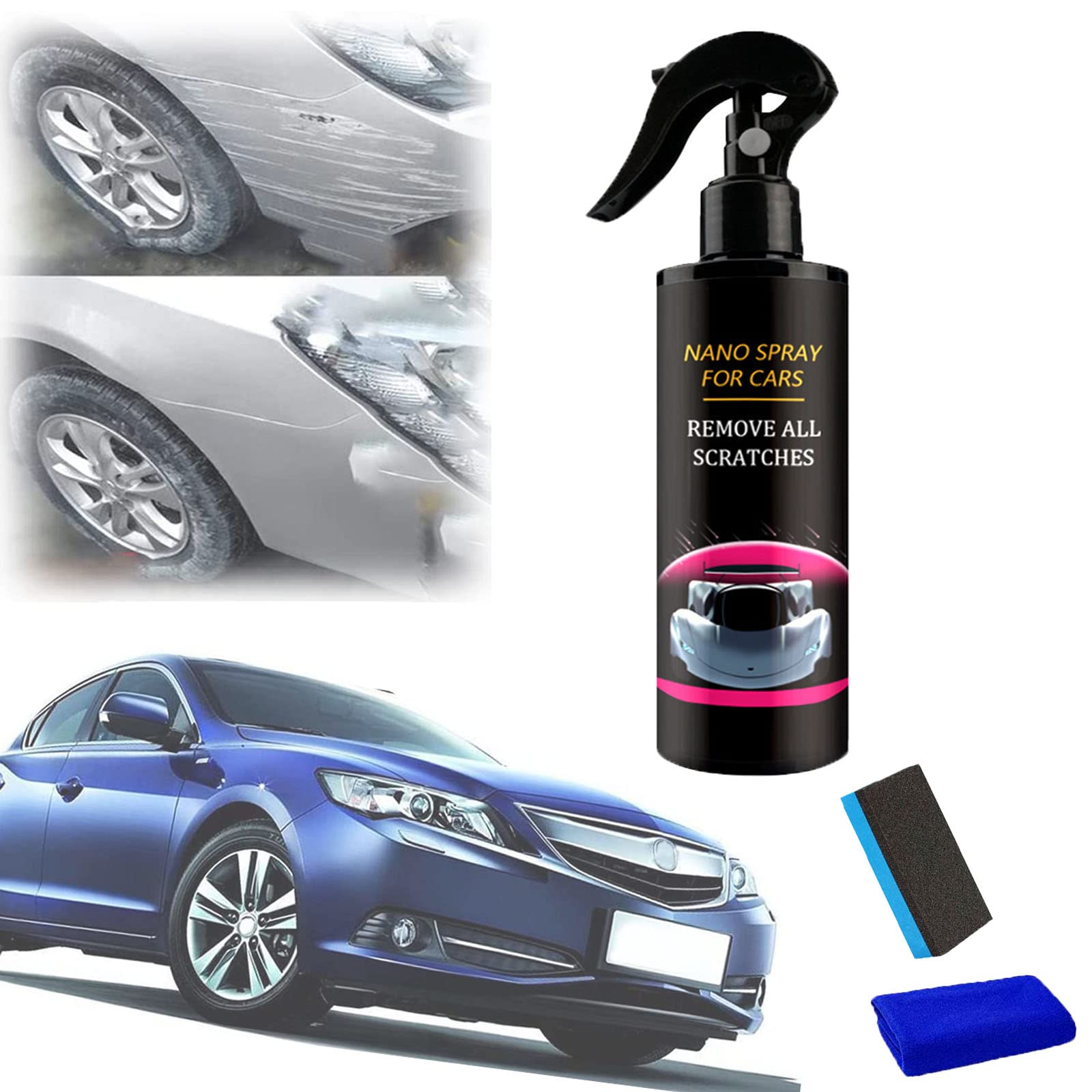 XGBYR Nano Car Scratch Repair Spray - 120ml | Fast & Easy Scratch Removal for Cars, Trucks & SUVs | Perfect for DIY Auto Detailing & Touch-Up Paint Repair | Restores Shine & Protects Paint