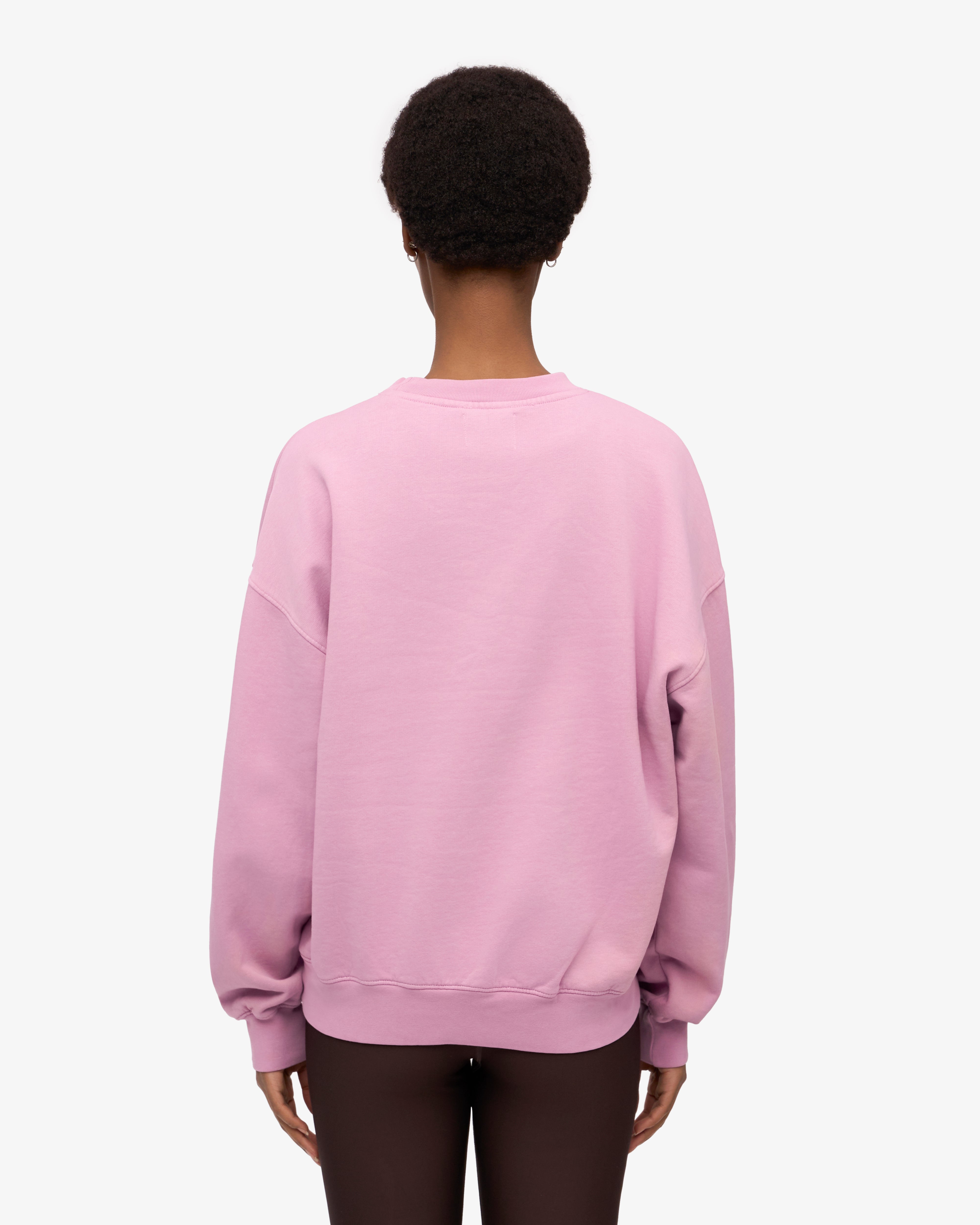 Organic Oversized Crewneck Sweatshirt - Soft Cherry Blossom Print - Women's Loose Fit Pullover for Casual Wear, Loungewear & Spring Outfits