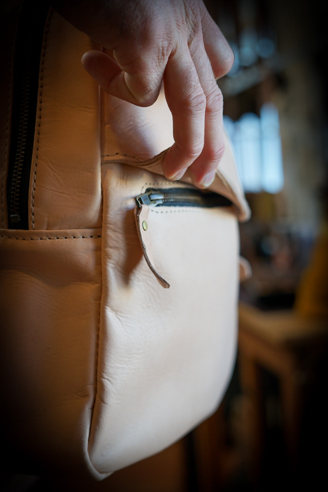 Premium Mini Venture Backpack - Genuine Vegetable-Tanned Leather - Perfect for Travel, Hiking & Everyday Use