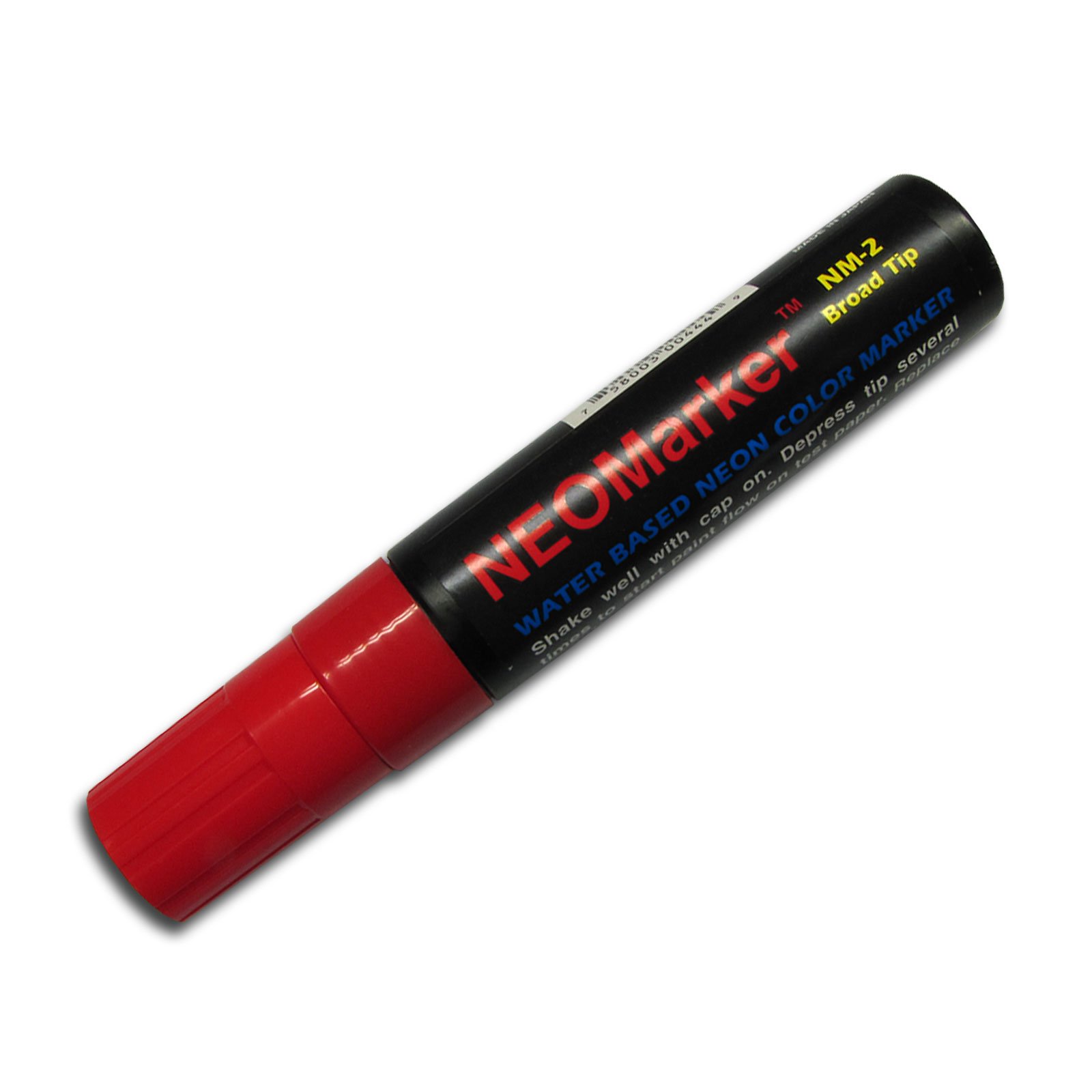 Neomarker Large Waterproof Permanent Marker - Broad Tip Red Ink for Outdoor Signs, Labeling & Industrial Use
