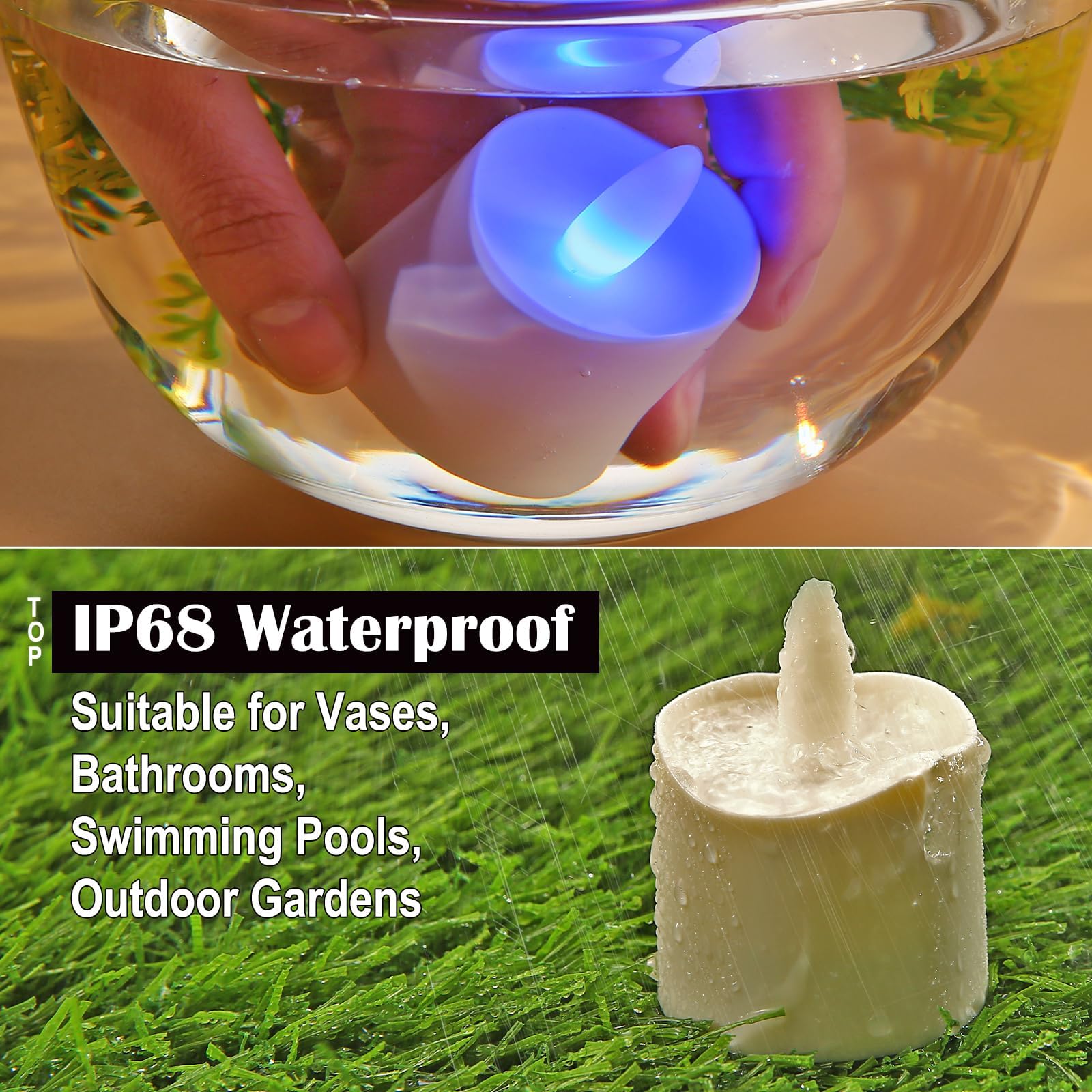 Rechargeable Flameless LED Candles with Remote & Timer, 60+ Hours Battery Life, Waterproof Outdoor RGB Tea Lights - 12 Pack for Valentine's Day, Halloween, Christmas, Home Party Decor | Perfect for Weddings, Romantic Dinners, Patio Lighting & Holiday Centerpieces