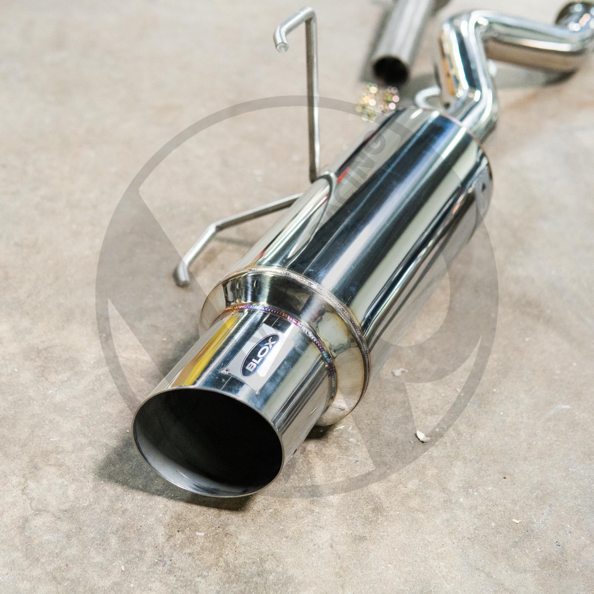 Blox Racing 2.5 Inch Cat Back Exhaust System for 2001-2005 Honda Civic Coupe - High Performance Stainless Steel Muffler - Enhanced Sound & Power - Perfect for Street Racing & Daily Driving