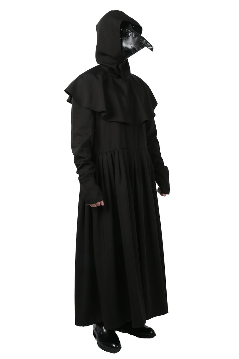 Plague Doctor Black Deluxe Cosplay Costume with Optional Mask - Medieval Halloween Outfit for Masquerade Parties & Renaissance Fairs