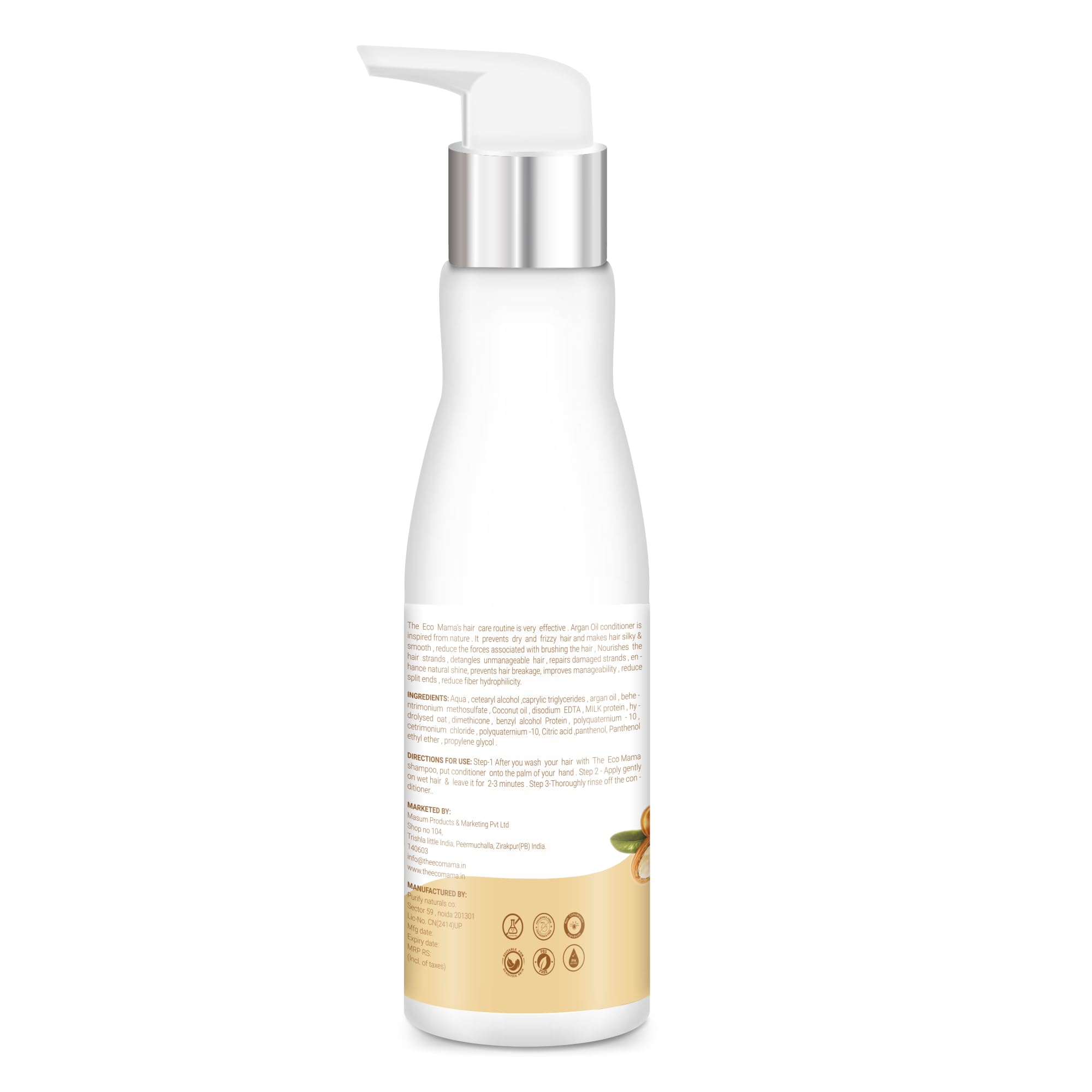 Eco Mama Argan Keratin Hair Conditioner 200ml - Deep Hydrating & Repairing Treatment for Smooth, Strong, Frizz-Free & Shiny Hair - Perfect for Dry, Damaged Hair & Daily Hair Care Routine