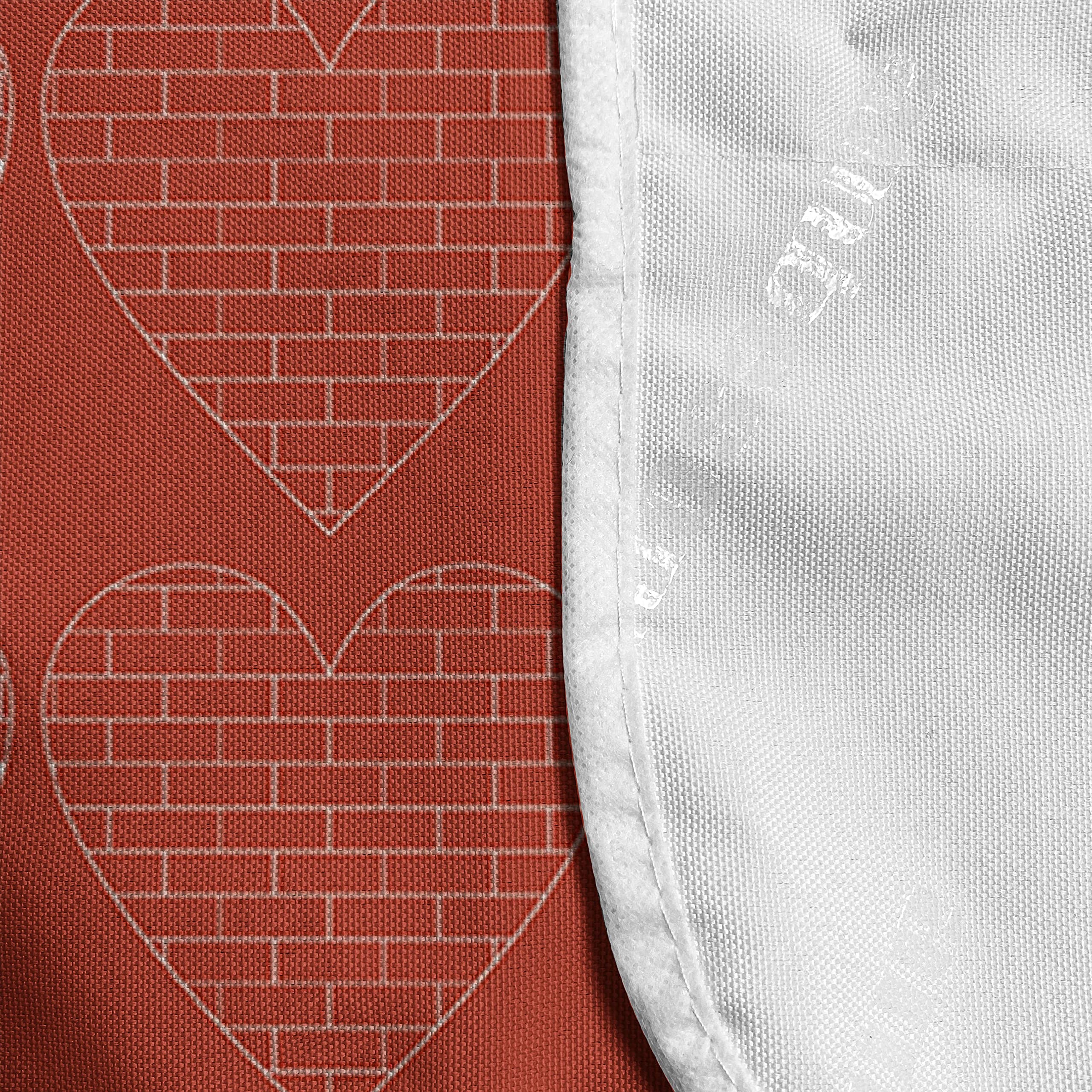 Ambesonne Brick Microwave Oven Cover - Vibrant Heart Shaped Blocks Geometric Design, Waterproof Kitchen Organizer with Pockets, 36
