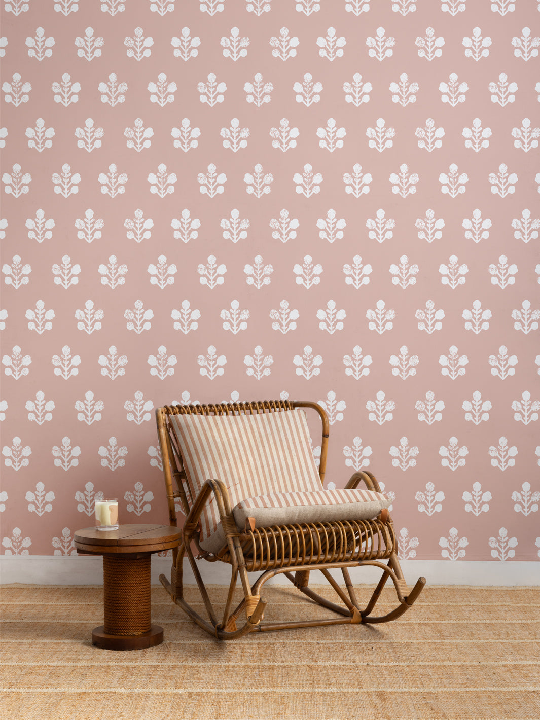 Sugar Paper Rose Ensley Large Wallpaper - Premium Peel and Stick Wallpaper for Living Room, Bedroom, and Home Decor