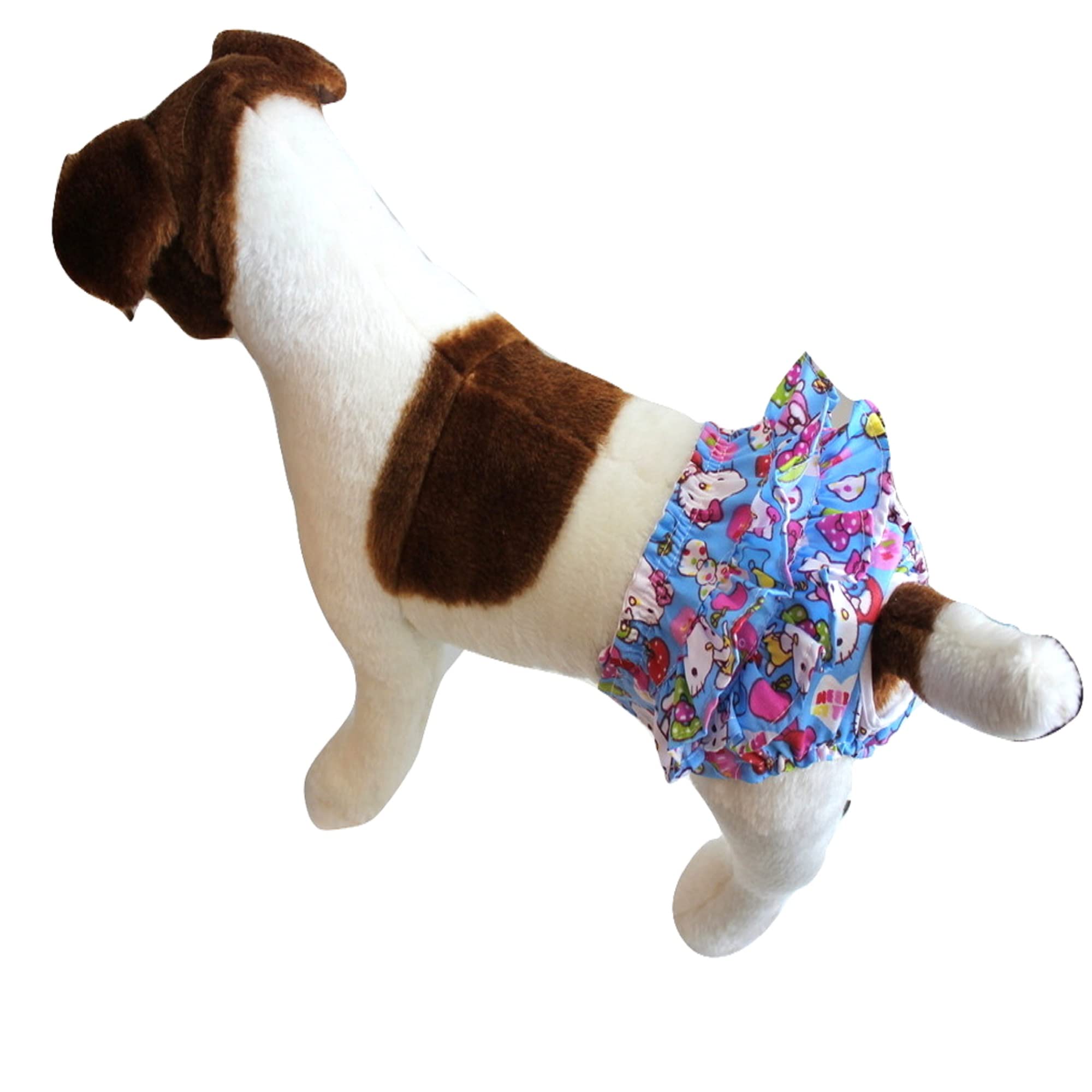 **Small Dog Diaper Skirt for Female Dogs - Pink Sanitary Pant Dress (Size M, Waist 11