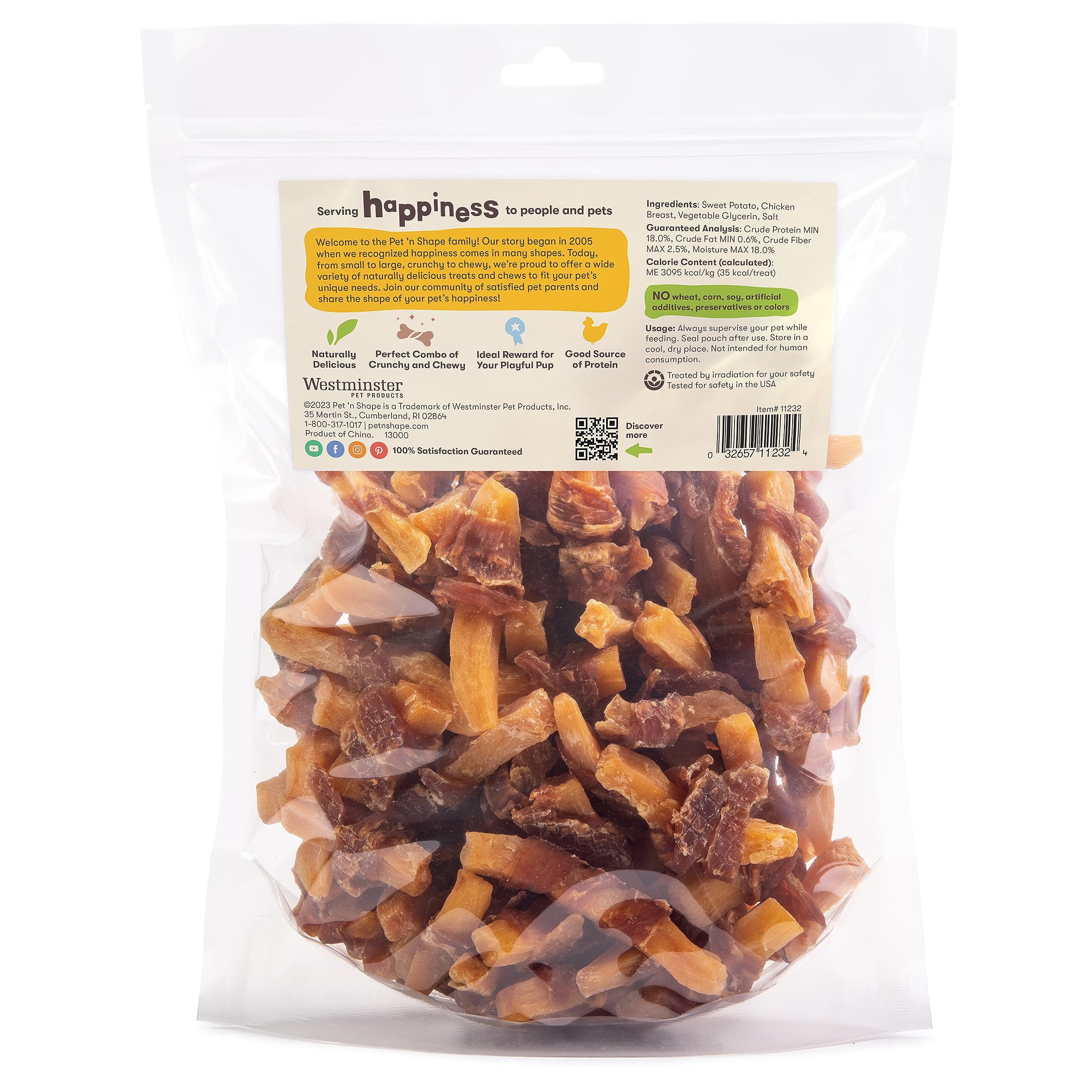 Natural Chicken Wrapped Sweet Potato Dog Treats by Pet 'n Shape - 42oz | Grain-Free, Healthy Chews for Small & Large Dogs | Perfect for Training, Rewards & Dental Health