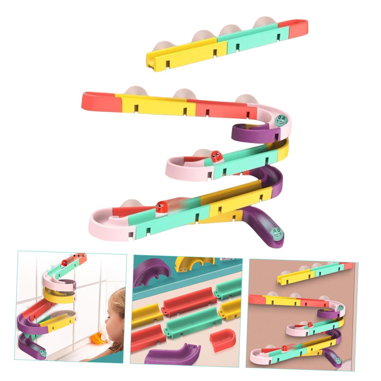 FAVOMOTO 2 Sets Kids Bath Toys with Race Track - Fun Water Play Toys for Toddlers & Babies | Bathtub, Pool & Outdoor Water Activity Toys