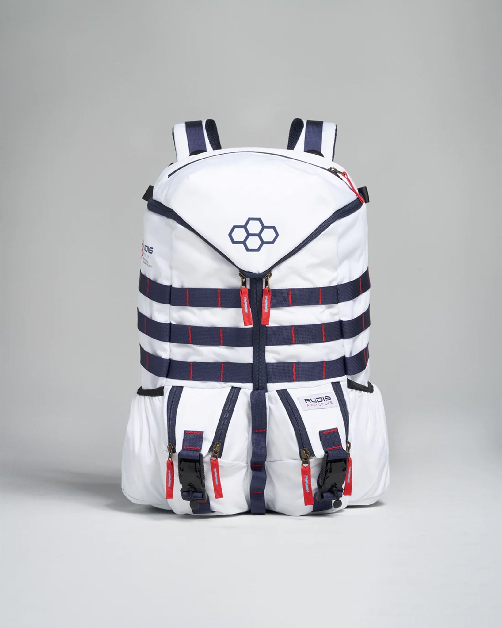 RUDIS Y Zip Gearpack - Durable White Sports Backpack for Wrestling, MMA & Gym Training - Perfect for Athletes & Fitness Enthusiasts