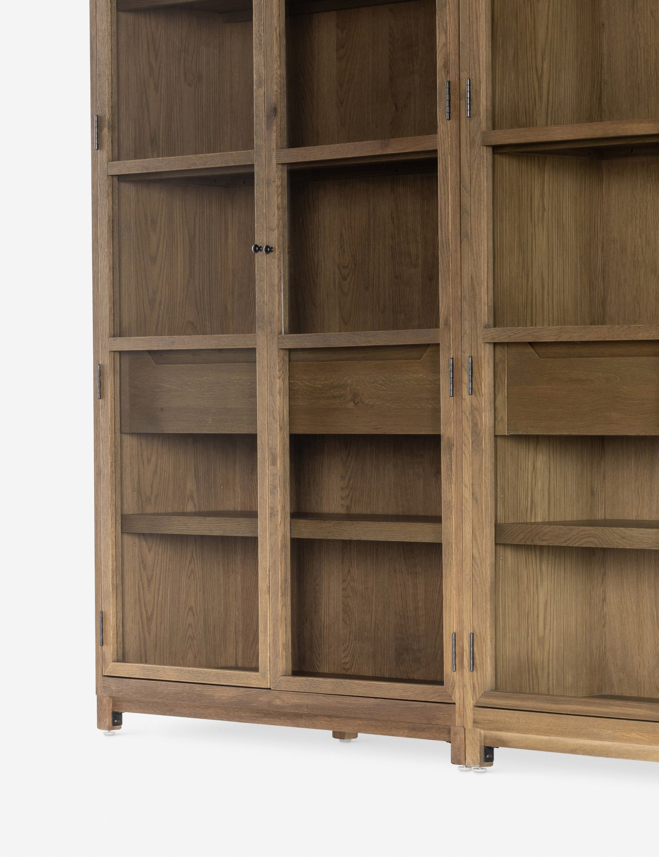 Stylish Carly Double Full Curio Cabinet - Glass Display Case for Collectibles, China & Home Decor - Perfect for Living Room, Dining Room or Office Showcase