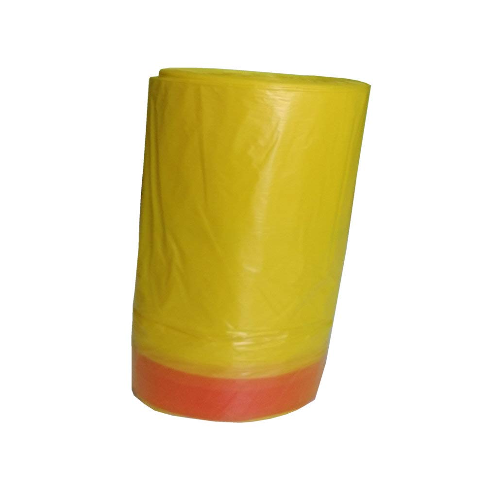 Fangkun 4 Gallon (15 Liter) Small Trash Bags - 90 Count Yellow Drawstring Garbage Bags for Bathroom, Bedroom, Office & Kitchen | Durable Plastic Wastebasket Liners | Perfect for Small Trash Cans, Diaper Pails & Recycling Bins