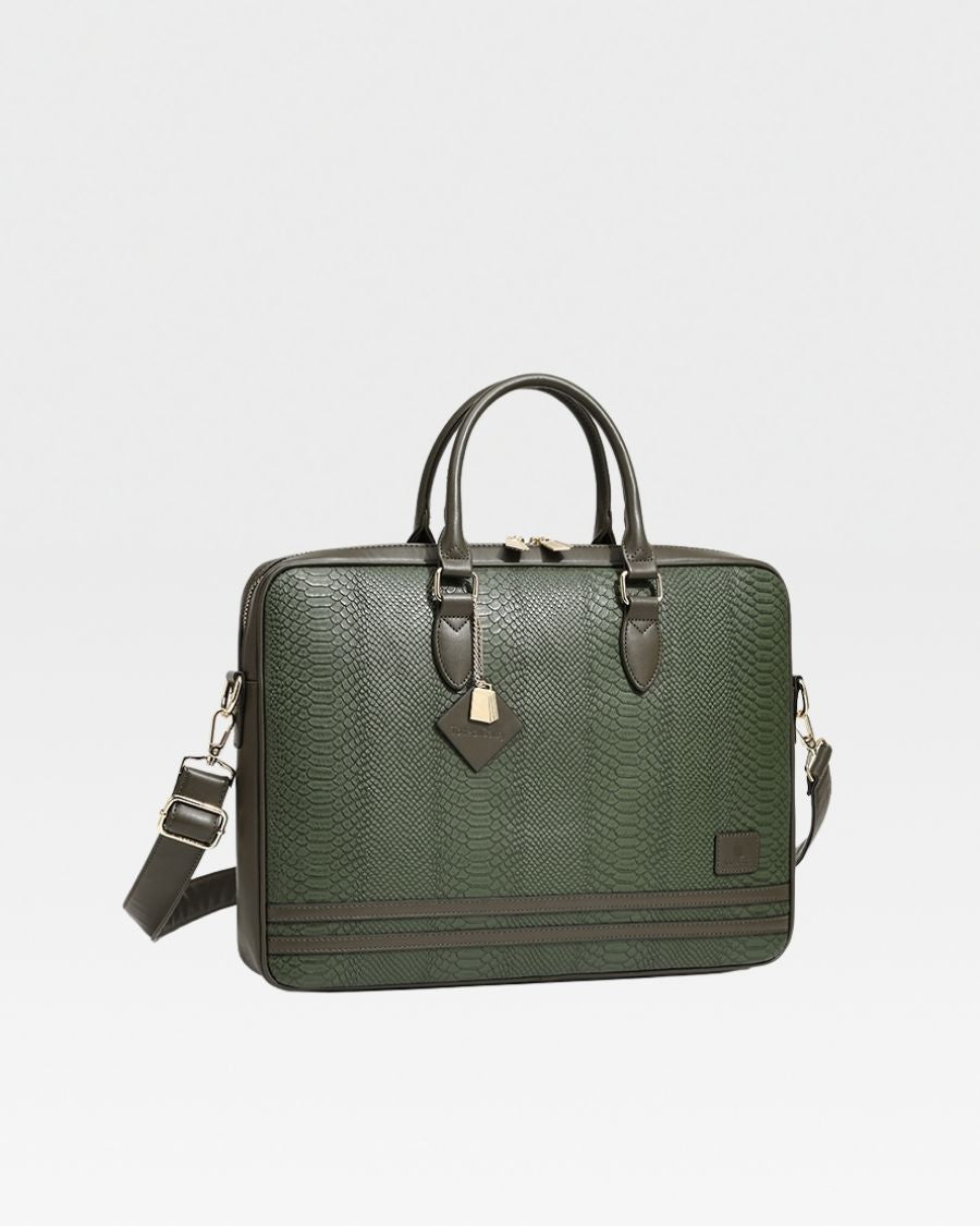 Apollo 1 Olive Green Laptop Bag - Waterproof & Lightweight 15.6 Inch Computer Case for Work, Travel & College | Durable Business Backpack with USB Charging Port