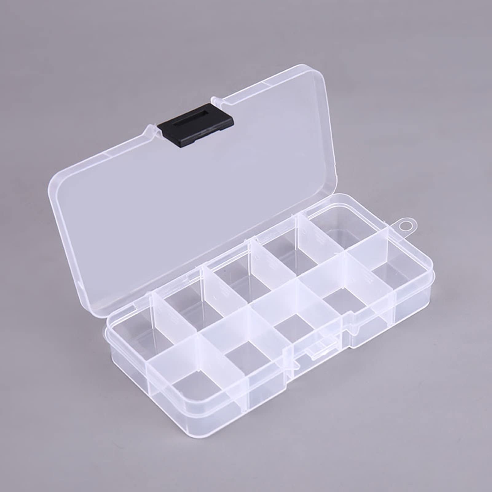 10 Grids Clear Plastic Organizer Box with Adjustable Dividers - Jewelry Storage Container for Beads, DIY Crafts, Fishing Tackles & Small Items | Perfect for Craft Rooms, Jewelry Making & Tackle Organization