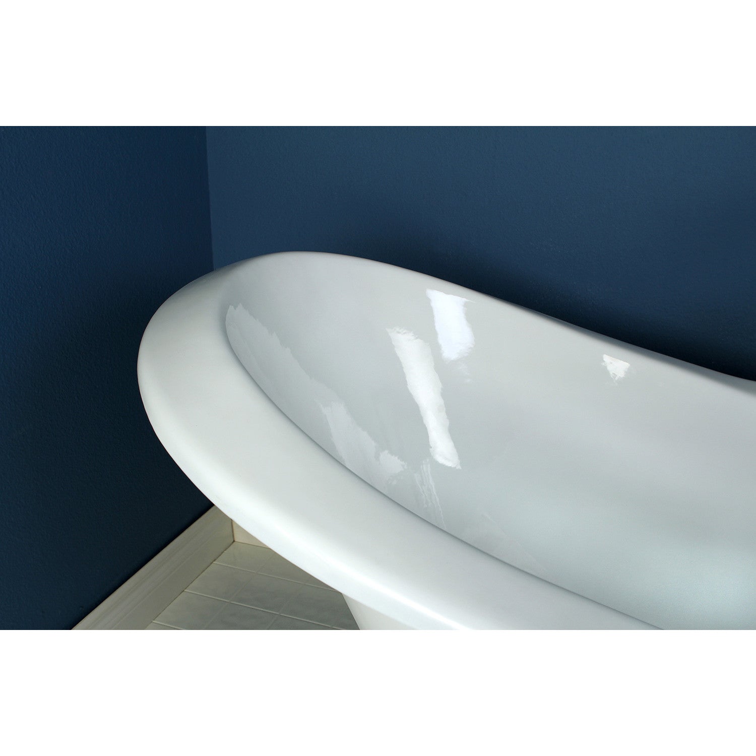 Aqua Eden 72 Inch White Cast Iron Oval Double Slipper Clawfoot Bathtub with Oil Rubbed Bronze Finish - Vintage Freestanding Soaking Tub for Luxury Bathroom & Spa Relaxation