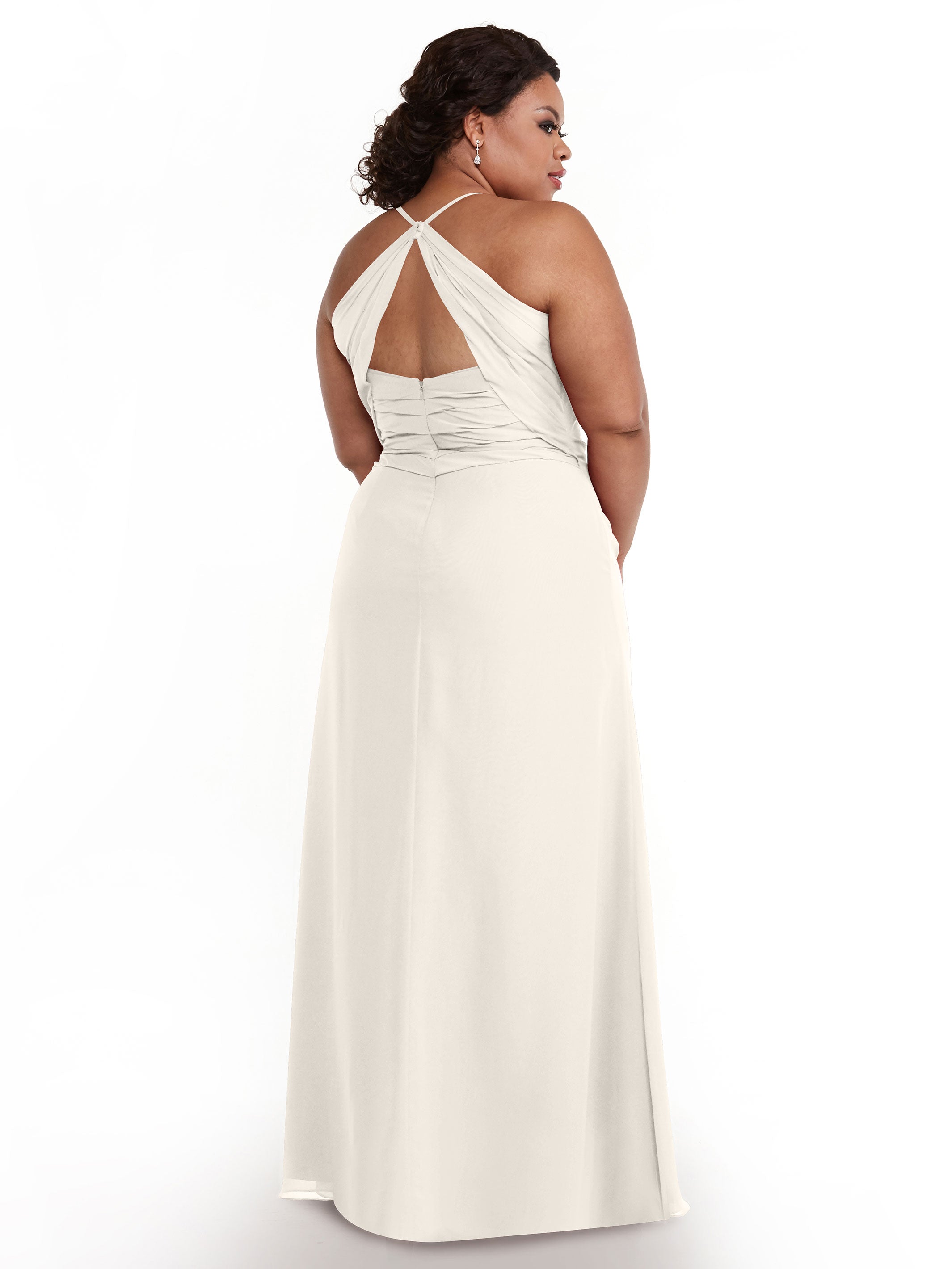 Elegant A-Line Chiffon Bridesmaid Dress with High Slit - 80167 | Flowy Wedding Party Gown for Formal Events & Special Occasions