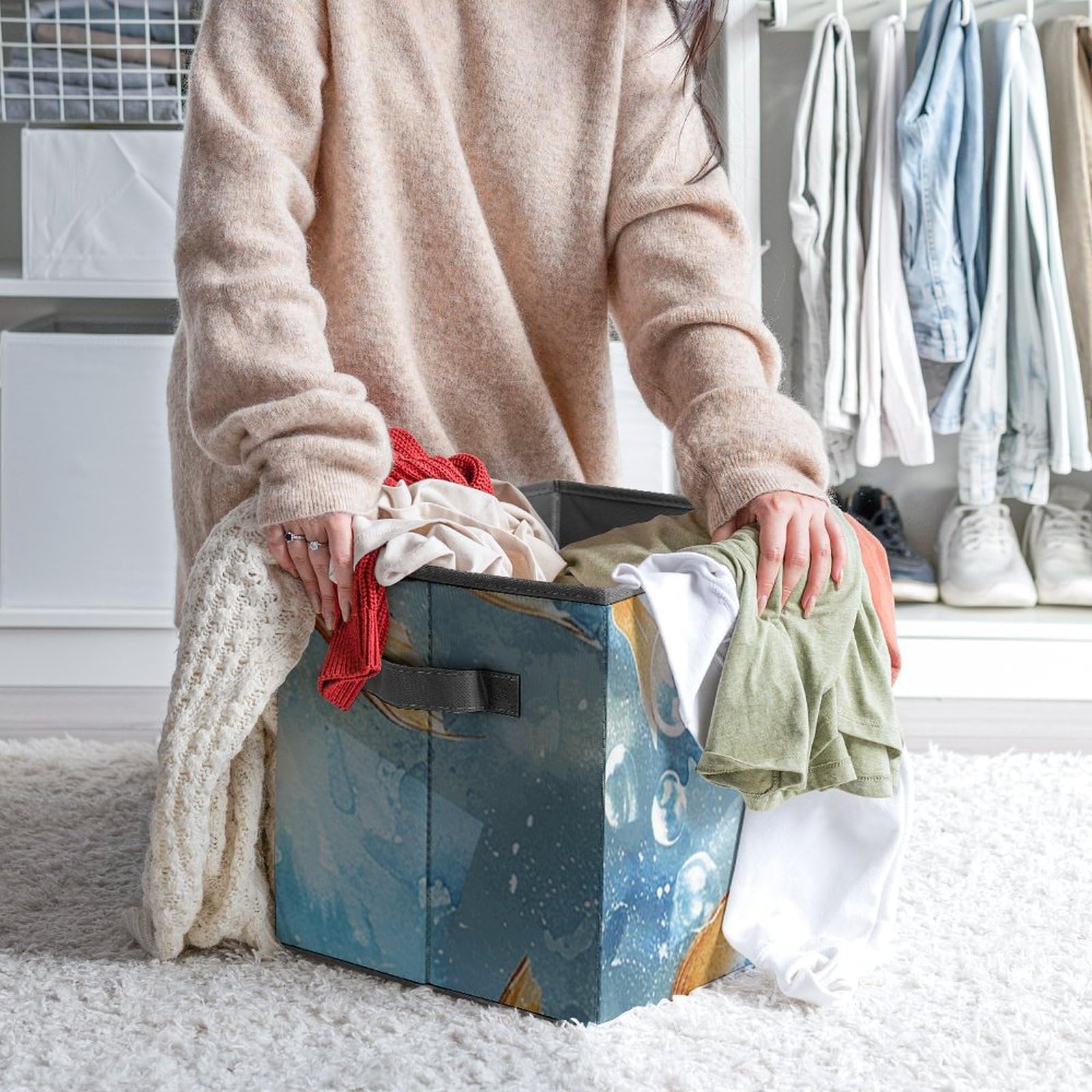 Large Collapsible Storage Bins with Handles - 10.6