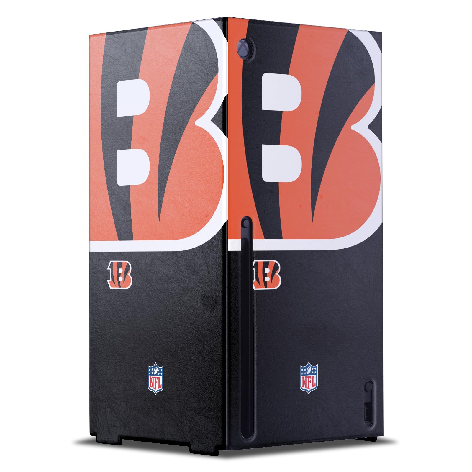 Official NFL Cincinnati Bengals Oversized Gaming Console Wrap Compatible with Xbox Series X - Perfect for Game Room Decor & Team Spirit Display