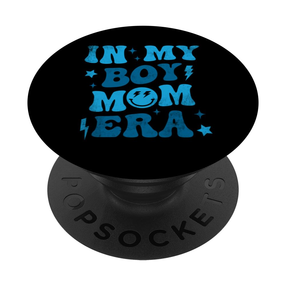 Funny Boy Mom Era PopSockets PopGrip - Swappable Phone Grip & Stand for iPhone, Samsung - Perfect for Moms, Parenting Humor, Everyday Use