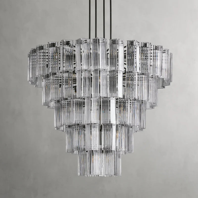 Delsie Round Chandelier - Modern Crystal Ceiling Light Fixture for Dining Room, Living Room & Bedroom | Elegant Lighting Decor for Home & Wedding