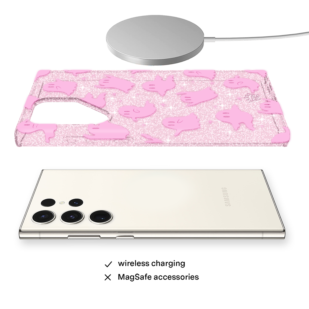 Pink Glitter Samsung Phone Case - Sparkly Protective Cover for Samsung Galaxy S23/S22/S21 - Perfect for Parties, Gifts & Everyday Use