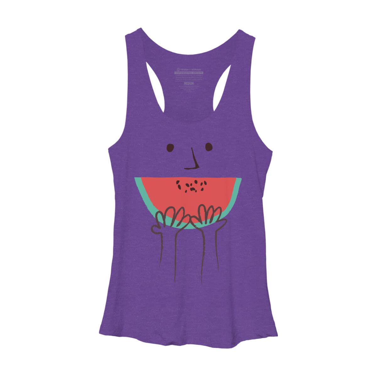 Design By Humans Women's Summer Smile Racerback Tank Top - Soft Breathable Workout & Yoga Top - Casual Summer Fashion Tee for Gym, Beach, and Everyday Wear