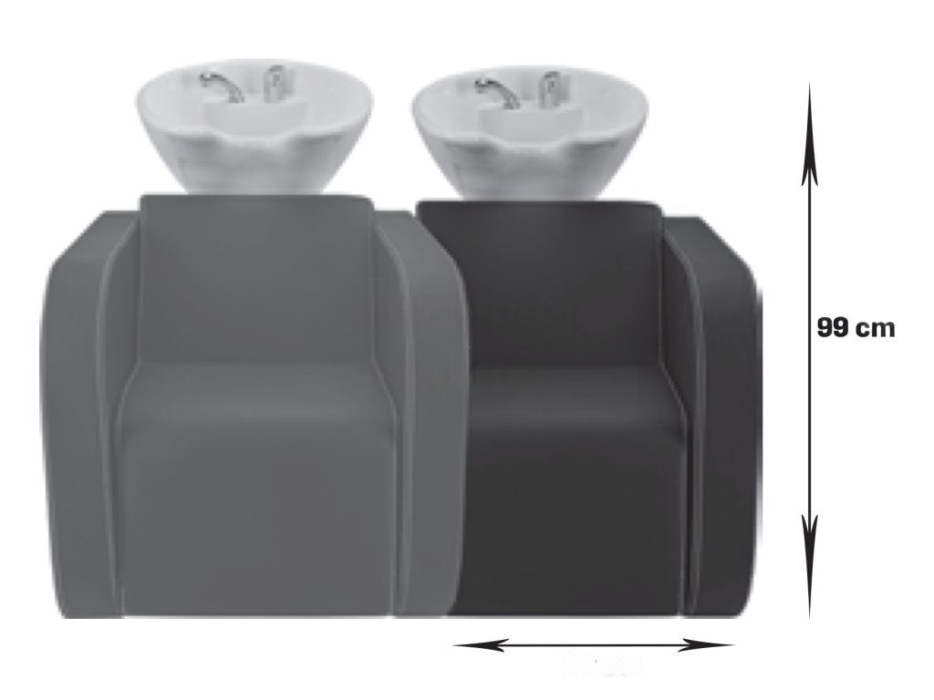 Greenlife Double Seat Hairdressing Shampoo Unit - Professional Salon Hair Washing Station for Stylists & Barbers | Perfect for Hair Salons, Barber Shops & Beauty Parlors