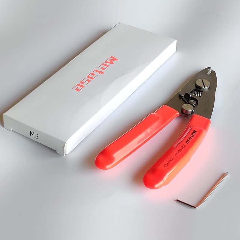 MTW High Precision Fiber Optic Cleaver & Stripper Tool Kit - 3 Hole Stripper, Stainless Steel Construction for Fiber Optic Cable Splicing & Network Installation