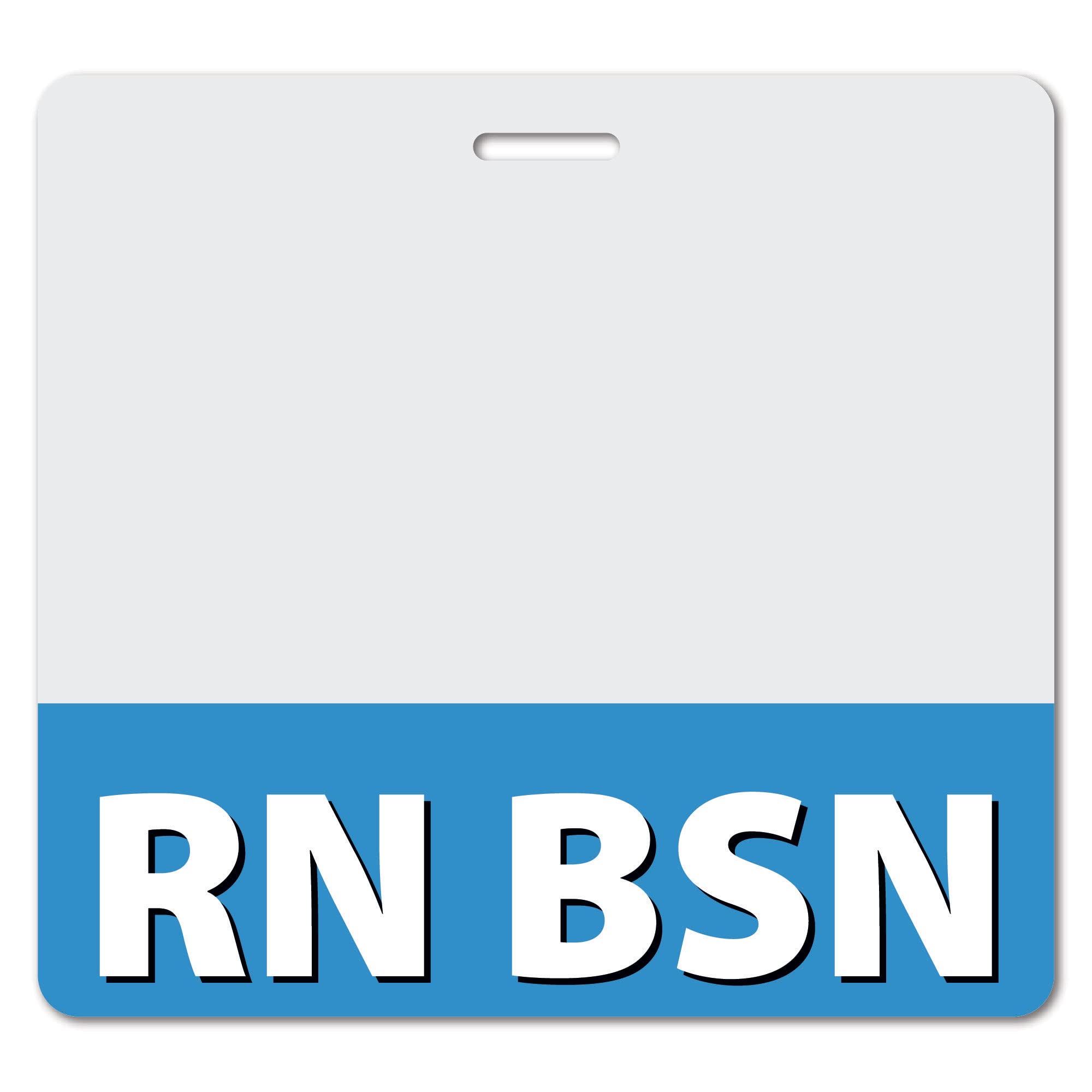 RN BSN Heavy Duty Horizontal Blue ID Badge Cards (50 Pack) - Spill Proof & Tear Resistant - 2-Sided USA Printed Quick Role Identifier Tags for Nurses by BadgeZoo - Perfect for Hospitals, Clinics & Healthcare Professionals