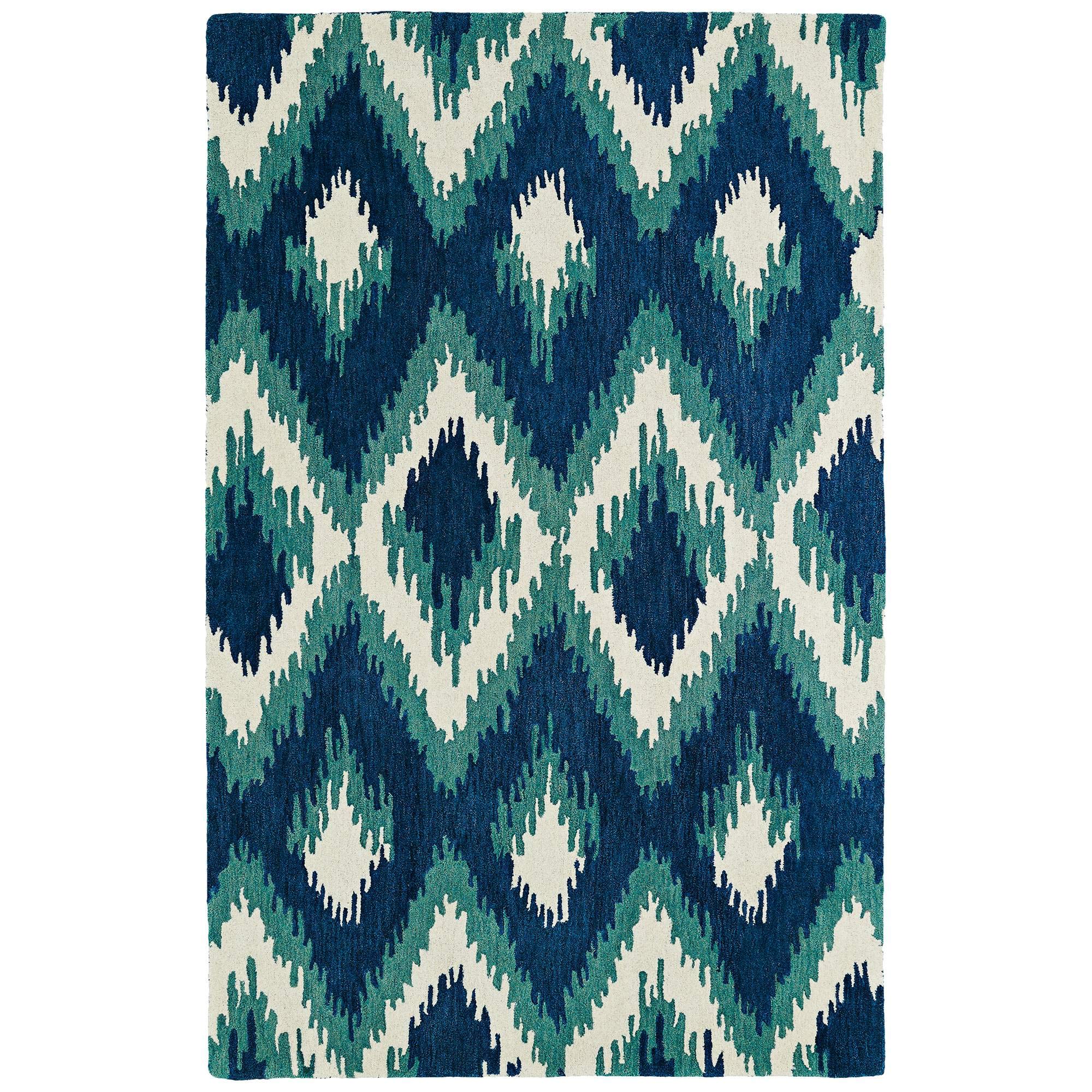 Kaleen Rugs Global Inspirations Handmade Area Rug - Blue Bohemian Design 5' x 7' 9