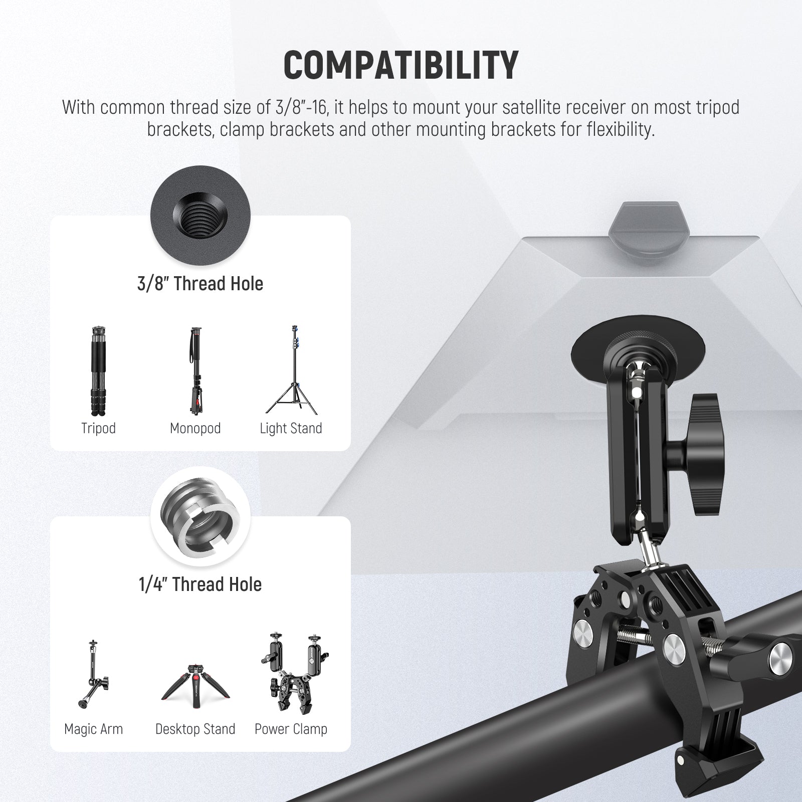 NEEWER NA02 Satellite Tripod Adapter for Starlink Mini - Universal Mount for Satellite Internet Dish - Perfect for RV, Camping & Remote Work Connectivity