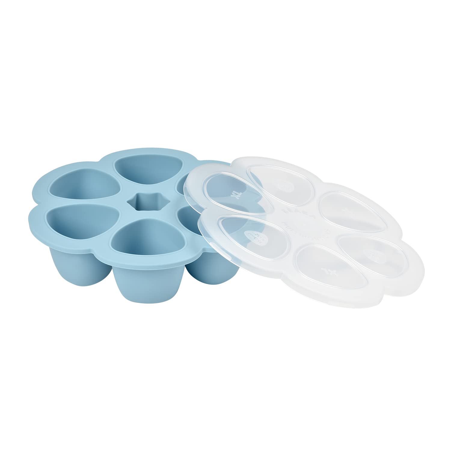 BEABA Silicone Baby Food Storage Tray - 3 Oz, Oven & Freezer Safe, BPA-Free, Made in Italy - Perfect for Homemade Baby Puree, Meal Prep & Breastmilk Storage (Sky Blue)