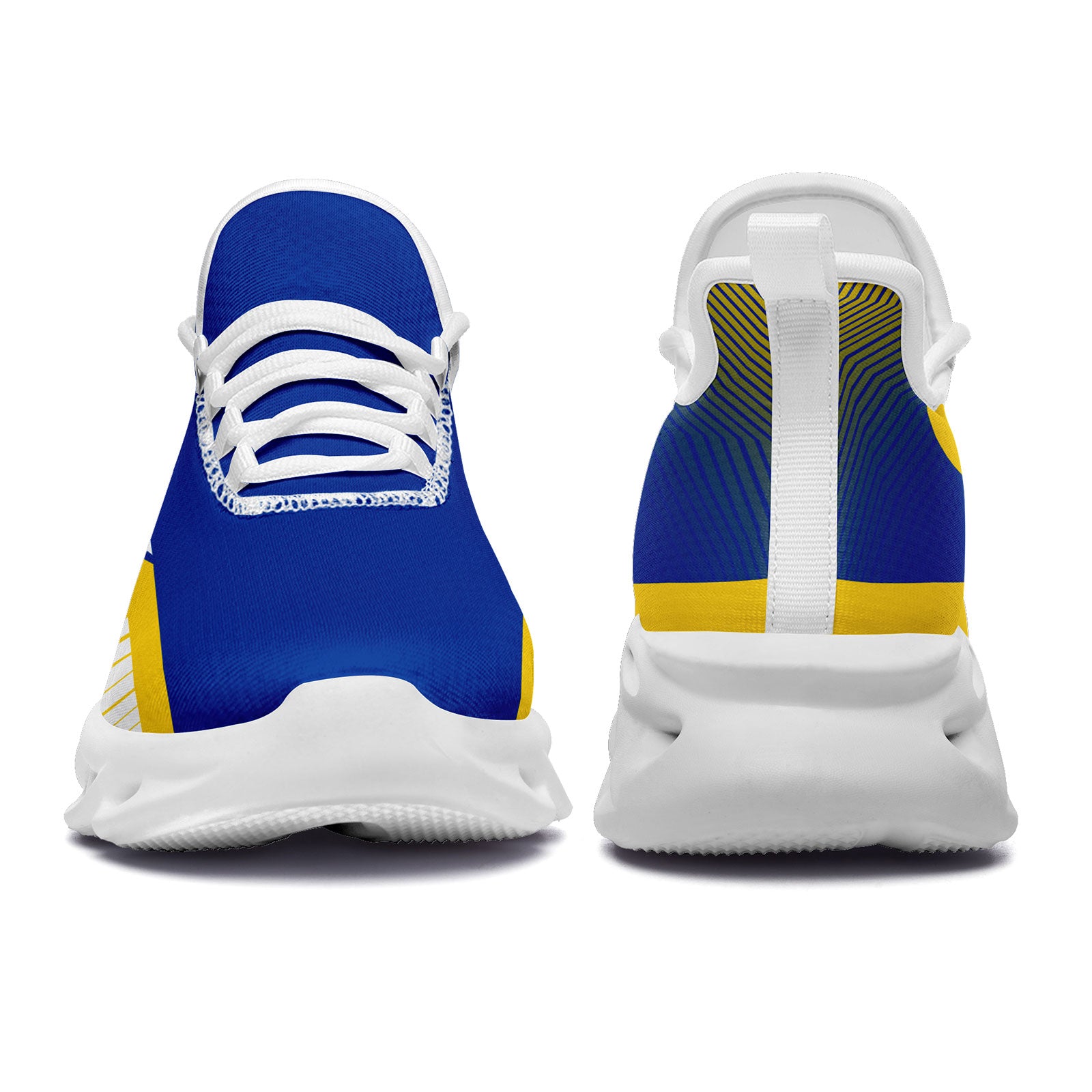 Custom Blue & Yellow Los Angeles Maxsoul Personalized Sneakers FN003 D020325 - Trendy Casual Shoes for Walking, Running & Streetwear Fashion