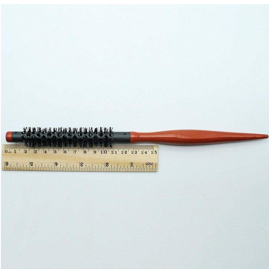 1PC Mini Soft Boar Bristle Hair Brush - Small Round Styling Brush with Non-Slip Handle for Blow Drying, Curling & All Hair Types - Perfect for Travel, Home & Salon Use
