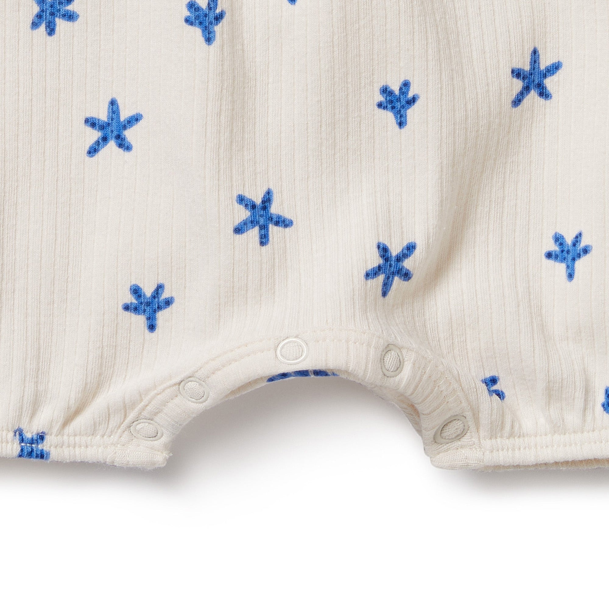 Little Starfish Organic Cotton Rib Playsuit for Baby Girls & Boys - Soft & Comfortable Outfit for Playtime, Daycare & Special Occasions