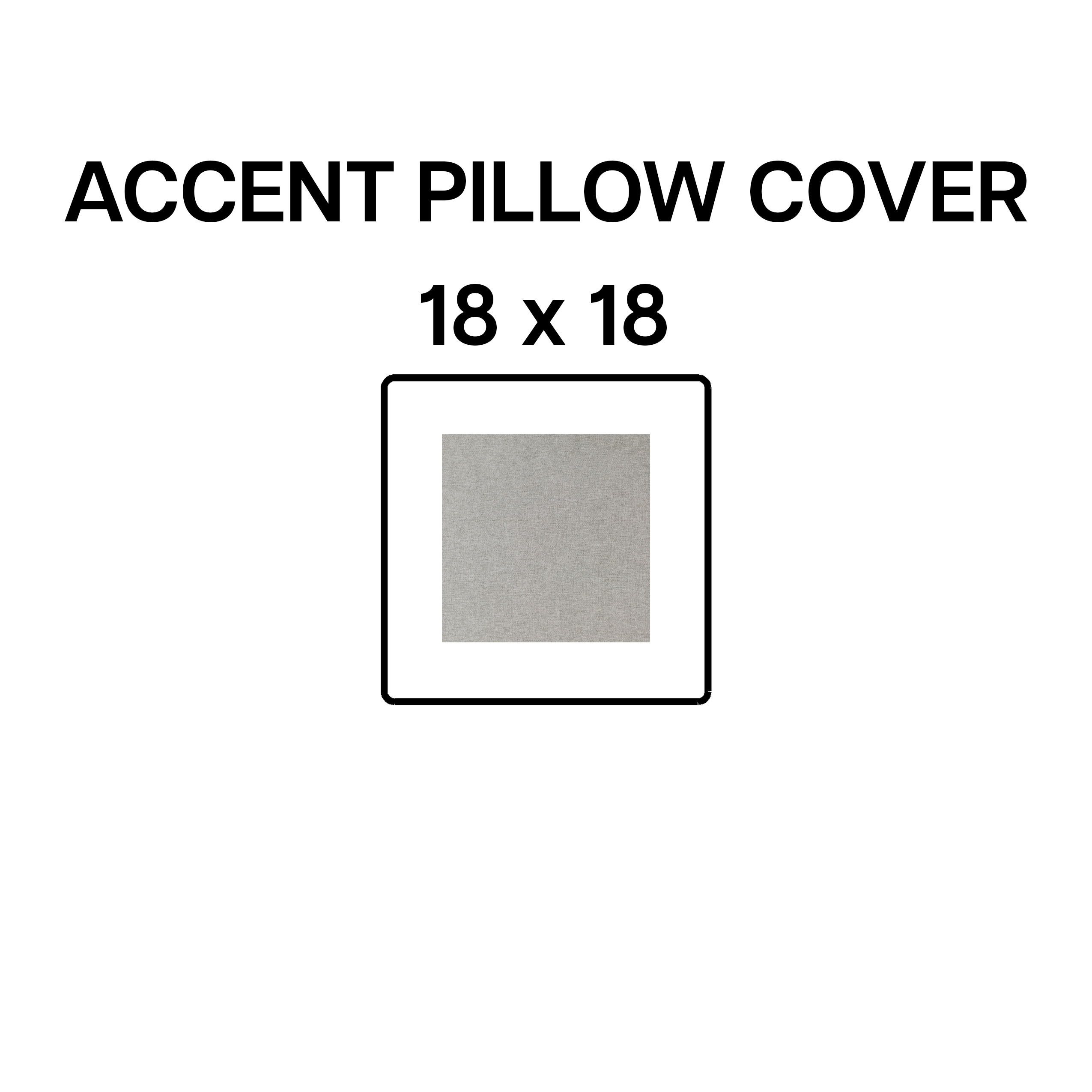 18x18 Inch Decorative Accent Pillow Cover - Soft Ash Gray Cushion Case for Sofa, Bed & Home Decor (BP 641 48) - Perfect for Living Room, Bedroom & Dorm Styling