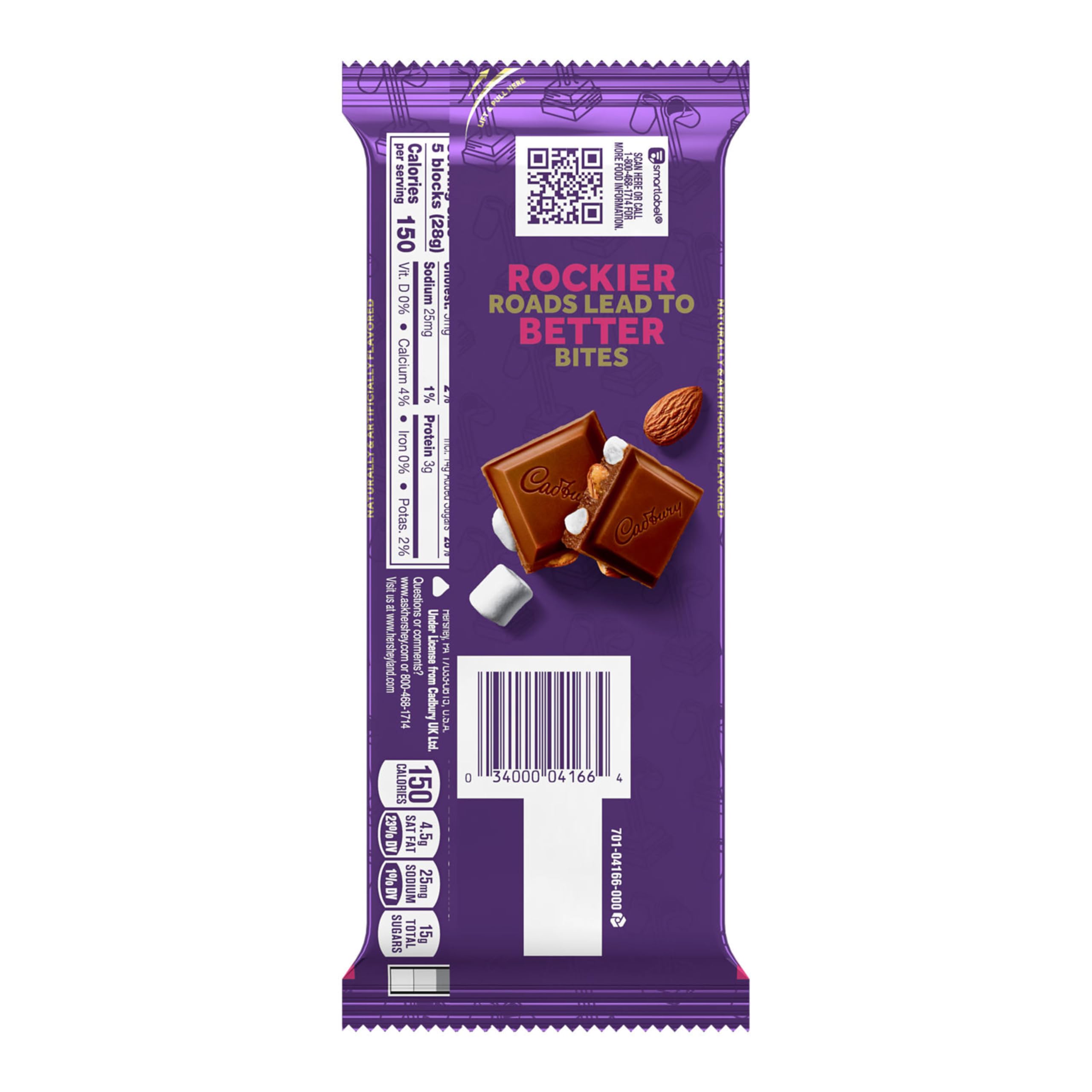 CADBURY DAIRY MILK Rock the Road Milk Chocolate Candy Bars - 14 Count (3.5 oz Each) - Perfect for Halloween Treats, Party Favors & Office Snacks